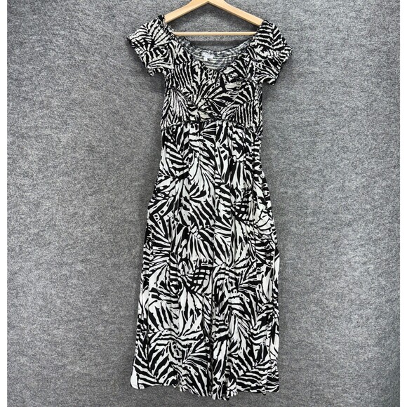 Patrons of Peace Jumpsuit  Women S Small White Geometric V-Neck Short Sleeve - Picture 1 of 8